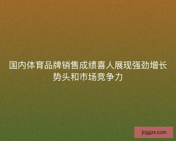 国内体育品牌销售成绩喜人展现强劲增长势头和市场竞争力